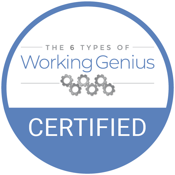 Six Types of Working Genius Certified Facilitator badge