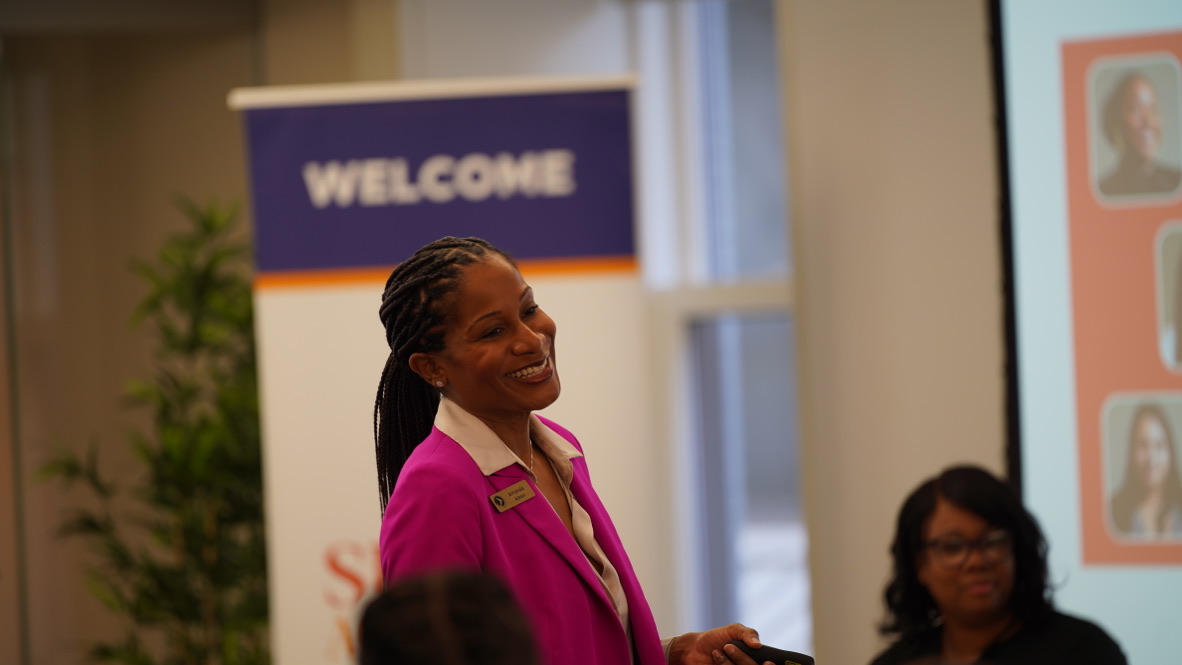 Dr. Amanda L. Aiken at a speaking engagement